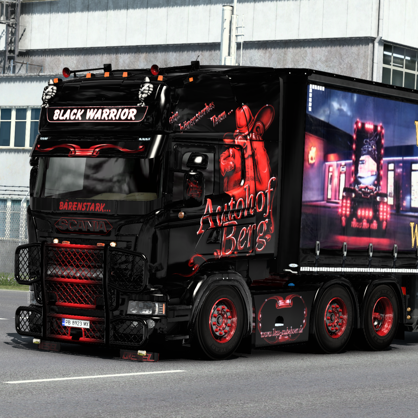 Bwarrior Scania R "Black Warrior" Combo Skin (RJL) - Image 1