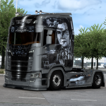 Scania 540S Martin Pakos "Black Dog" Skin (Scania S SCS & Eugene)